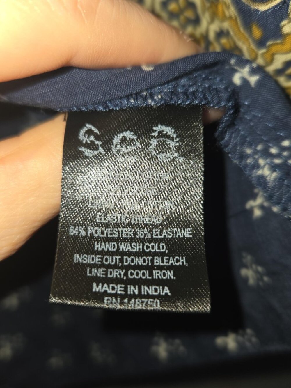 Sea New York Arlita Print Puff Sleeve Top in navy blue sz M - Picture 7 of 8